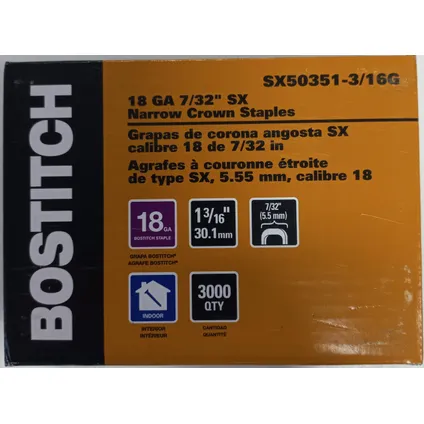 Bostitch nieten SX50351-3/16G 18Gauge 3000 stuks