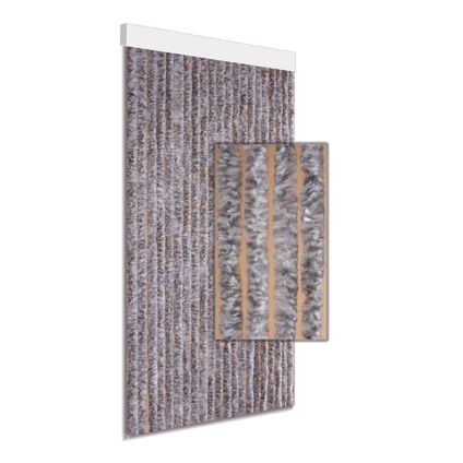 Degor deurgordijn Kattenstaart grijs/wit 90x210cm
