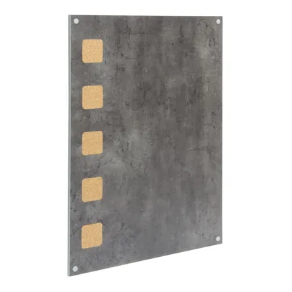Securit wandbord Living Wall betonlook kurk 58x78cm met krijtmarker en bevestigingskit 2