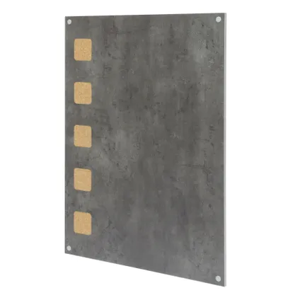 Securit wandbord Living Wall betonlook kurk 58x78cm met krijtmarker en montagekit 4