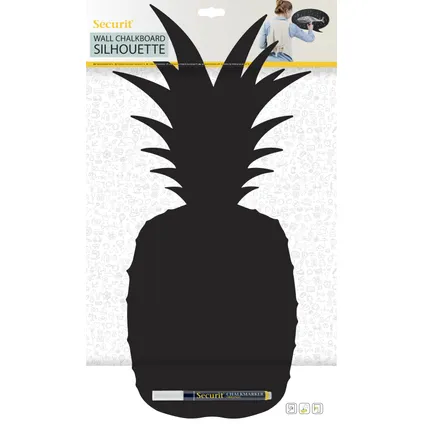 Securit krijtbord Silhouet ananas zwart met krijtmarker en montagestrips 7