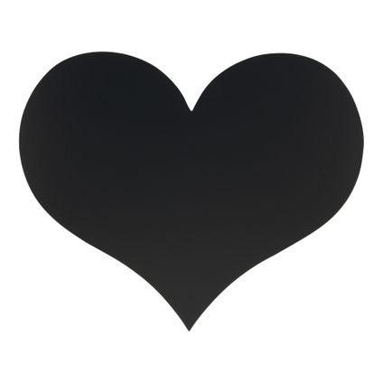 Securit krijtbord Silhouet hart zwart met krijtmarker en montagestrips
