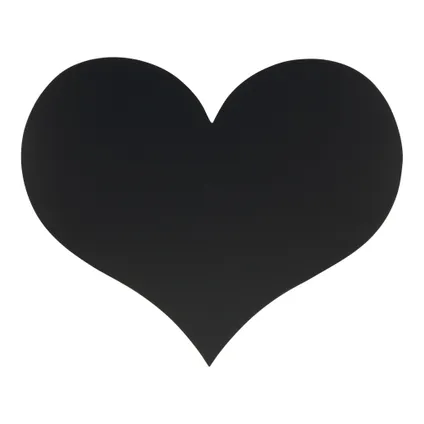 Securit krijtbord Silhouet hart zwart met krijtmarker en montagestrips