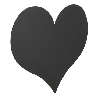Securit krijtbord Silhouet hart zwart met krijtmarker en bevestigingsstrips 2