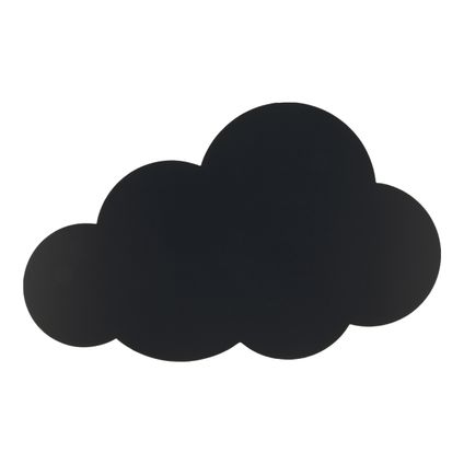 Securit krijtbord Silhouet wolk zwart met krijtmarker en bevestigingsstrips