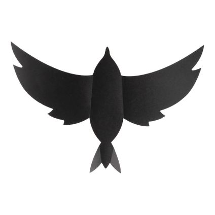 Securit krijtbordset 3D vogel zwart 7 stuks met krijtmarker en montagestrips