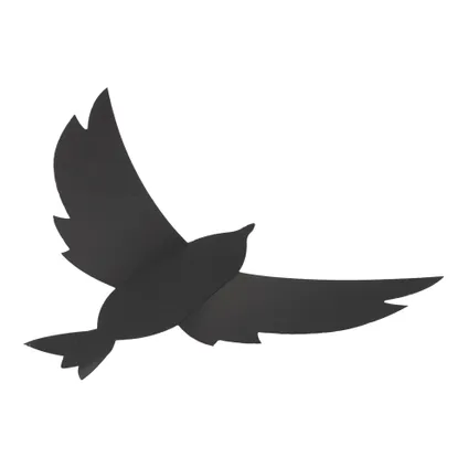 Securit krijtbordset 3D vogel zwart 7 stuks met krijtmarker en montagestrips 3