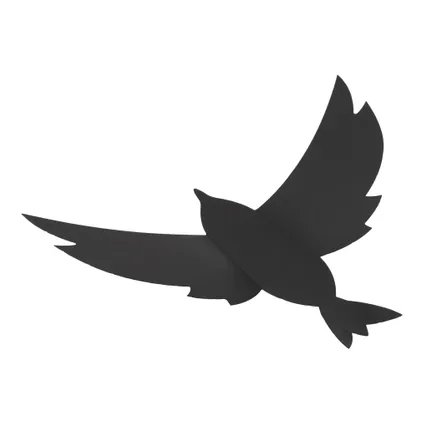 Securit krijtbordset 3D vogel zwart 7 stuks met  krijtmarker en bevestigingsstrips 6