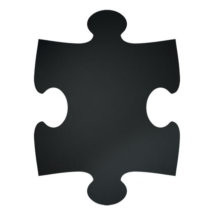 Securit krijtbordset puzzelstuk zwart 5 stuks met bevestigingsstrips
