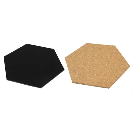 Set de tableau de liège et tableau noir Securit Hexagon 7 pcs avec marqueur craie, punaises et bandes de montage 4