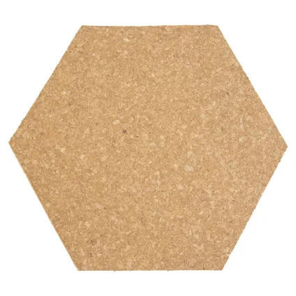 Securit kurk- en krijtbordset Hexagon 7 stuks met krijtmarker, punaises en montagestrips 5