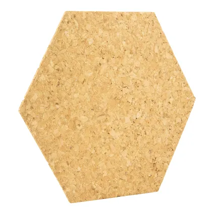 Securit kurk- en krijtbordset Hexagon 7 stuks met krijtmarker, punaises en bevestigingsstrips 6