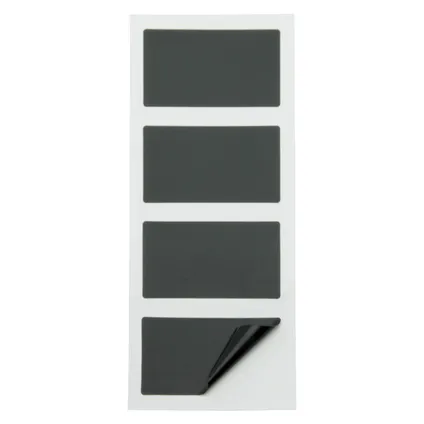 Securit krijtbordstickers rechthoekig zwart 8 stuks 2
