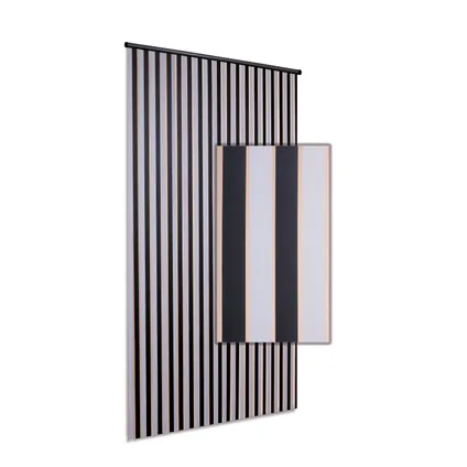 Rideau de porte Degor Rubans noir/blanc 90x220cm