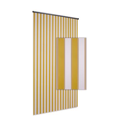 Degor deurgordijn Linten geel/wit 90x220cm