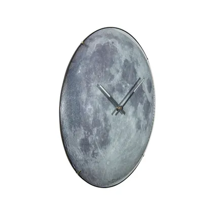 Wandklok NeXtime Ø 35 cm, bol glas, 'blauw Moon dome' 3