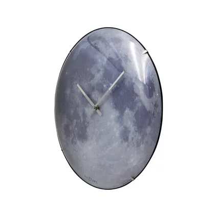 Wandklok NeXtime Ø 35 cm, bol glas, 'blauw Moon dome' 4