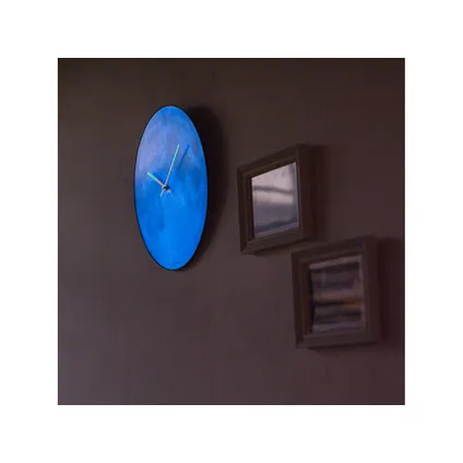 NeXtime - Horloge murale - Ø 35 cm - Vitre en dôme - Brille dans le noir - 'Blue Moon dome' 7