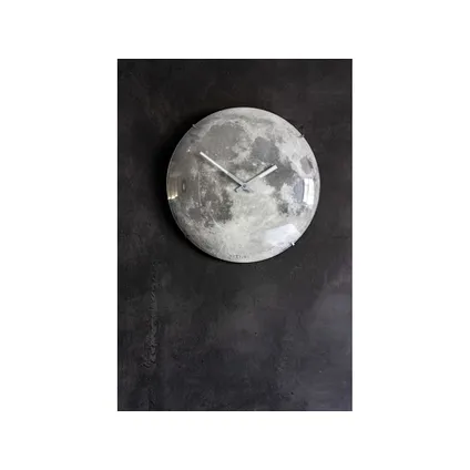 Wandklok NeXtime Ø 35 cm, bol glas, 'blauw Moon dome' 9