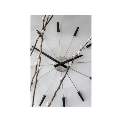 NeXtime - Horloge murale - Ø 58 cm - Acier inoxydable - Plastique - Noir - "Plug Inn" 3