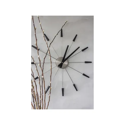 NeXtime - Horloge murale - Ø 58 cm - Acier inoxydable - Plastique - Noir - "Plug Inn" 5