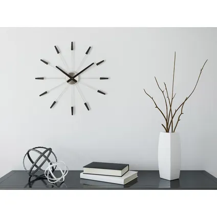 NeXtime - Horloge murale - Ø 58 cm - Acier inoxydable - Plastique - Noir - "Plug Inn" 7