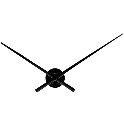 NeXtime - Horloge murale - Ø 70 cm - Aluminium - Noir- 'Hands'