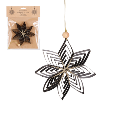 Ornament ster zwart h1,5x15cm