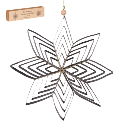 Ornament ster zwart 2x30cm