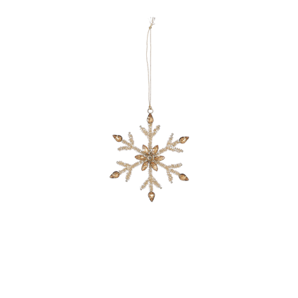 Ornament sneeuwvlok goud 12cm