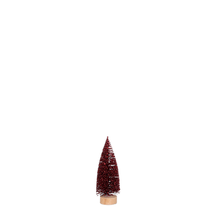 Sapin de Noël rouge déco 6x15cm