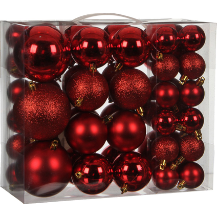 Boules de Noël rouge 46pcs
