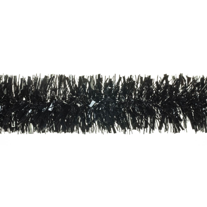 Kerstslinger glanzend zwart Ø7,5x200cm