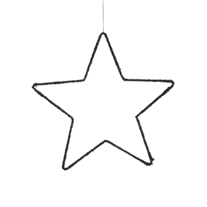 Kersthanger ster zwart 40cm