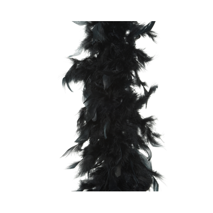 Decoris boa veer zwart 184cm