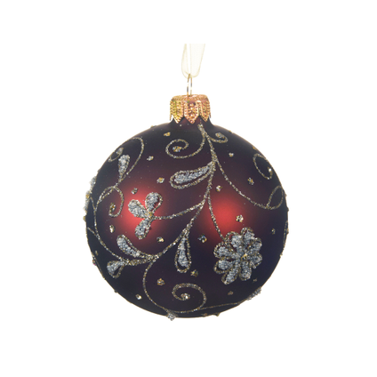 Boule de Noël Decoris perle verre caramel 8cm