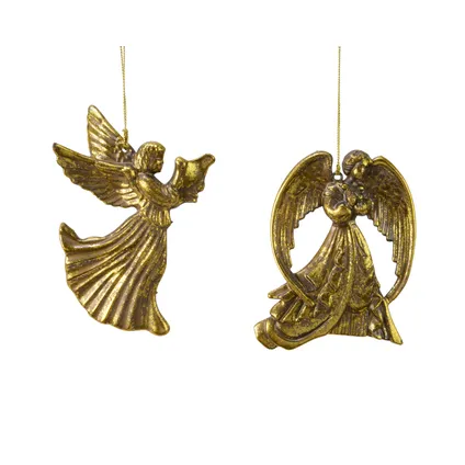 Decoris kersthanger gouden engel 12cm 1stk