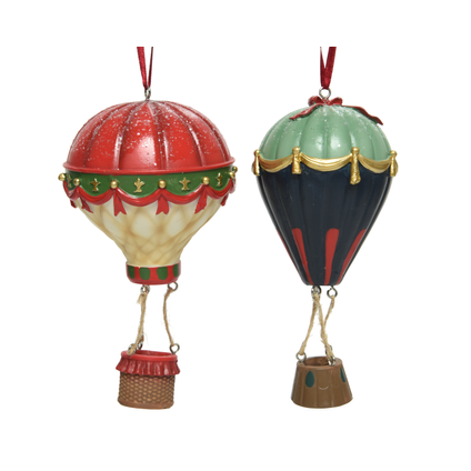 Decoris kersthanger luchtballon veelkleurig 1stk