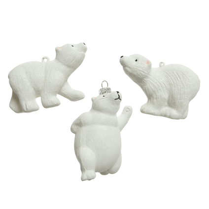 Suspension de Noël Decoris ours polaire plastique 9cm 1pièce