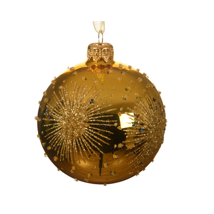 Decoris kerstbal glas gouden ster Ø8cm