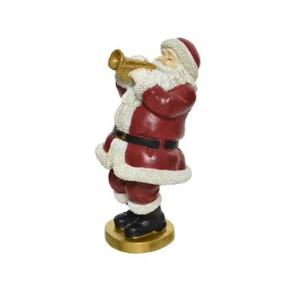 Père Noël Decoris trompette rouge 15cm