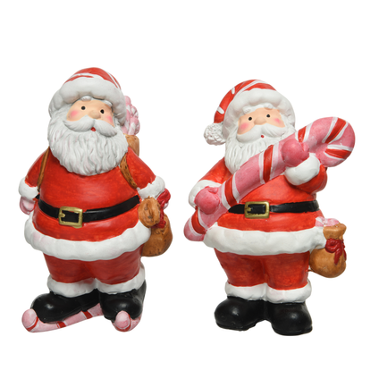 Figurine de Noël Decoris Père Noël en terre cuite multi 15cm divers