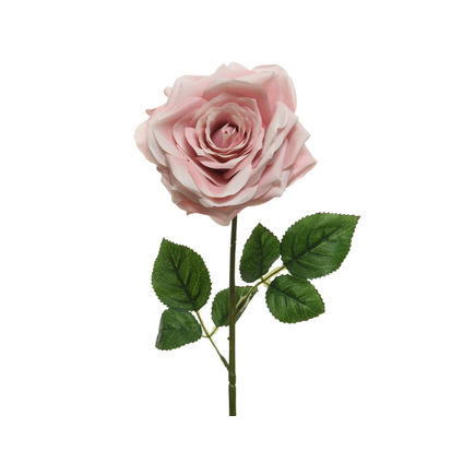 Rose Decoris polyester rose clair 53cm