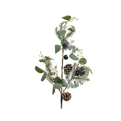 Decoris bessen/dennenappel/blad groen 80cm