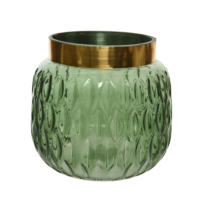 Vase Decoris en verre 13.5cm vert