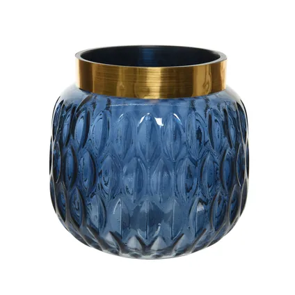 Vase Decoris en verre 13.5cm bleu