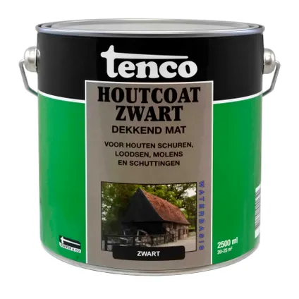 Tenco houtcoat zwat dekkend mat waterbasis 2,5L