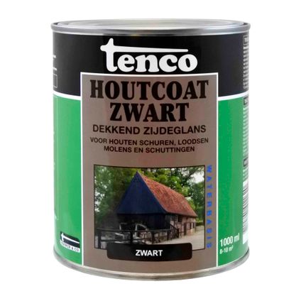 Tenco houtcoat zwat dekkend zijdeglans waterbasis 1L