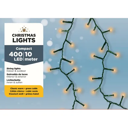 Kerstverlichting (Lumineo) Compact 456 LED lampjes klassiek wit 10m 3