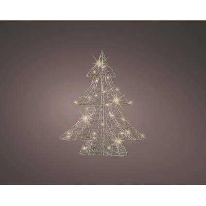 Micro LED sapin 40cm argent